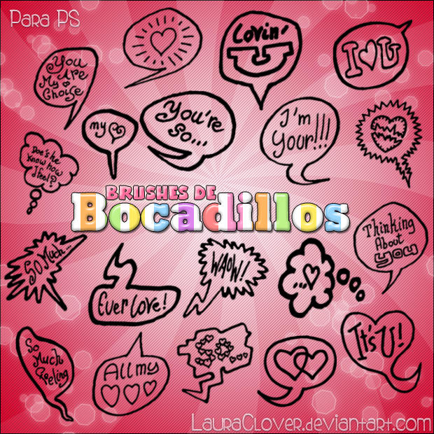 Pack de brushes de Bocadillos by LauraClover on DeviantArt