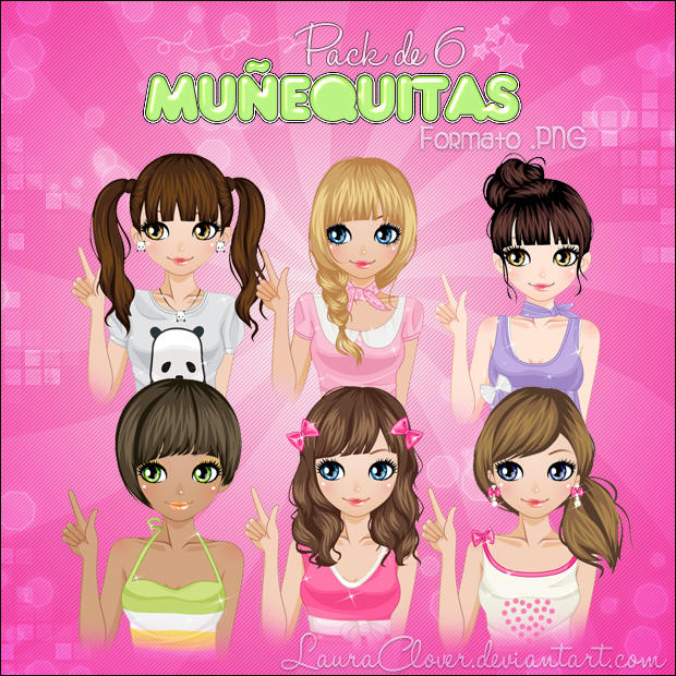 Pack de munequitas .PNG by LauraClover on DeviantArt