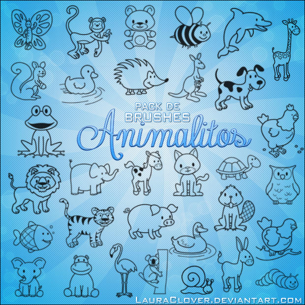 Pack de brushes de Animalitos by LauraClover on DeviantArt