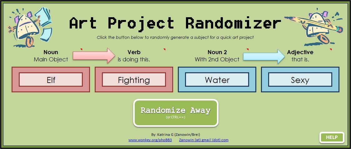 Art Project Randomizer - Excel