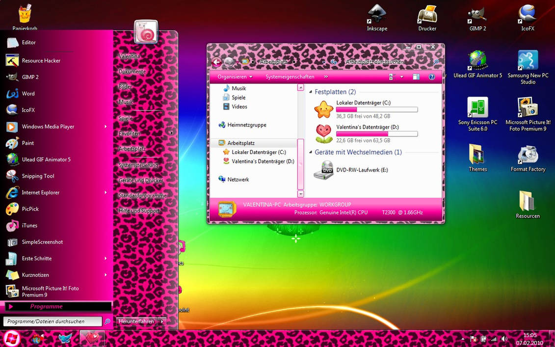 Pink Leo Theme for Windows7 by HardStyleKitty on DeviantArt