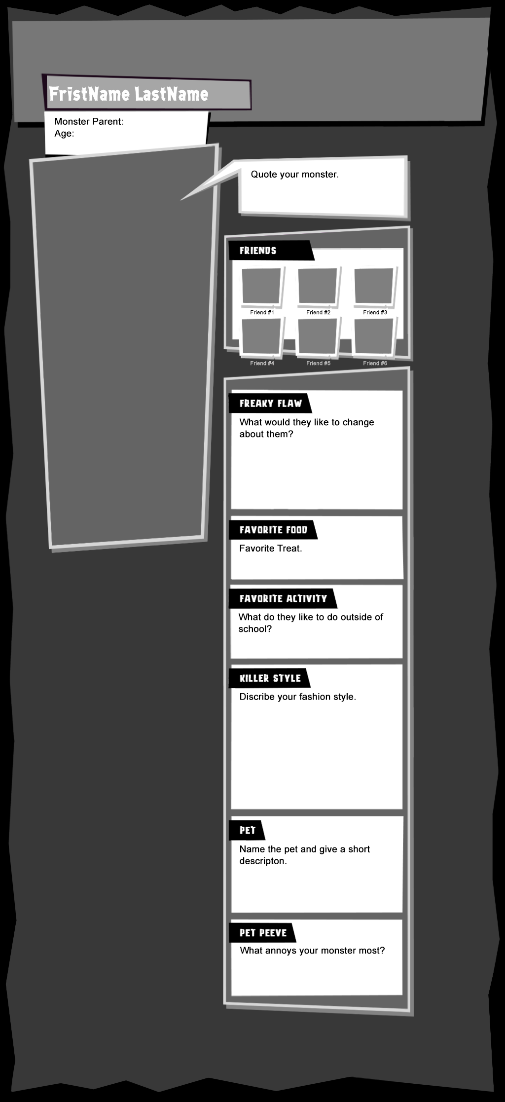 Monster High profile template new layout