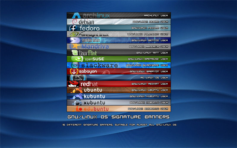 GNU-Linux OS Singature Banners by deviantdark on DeviantArt image.
