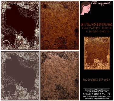 Bnspyrd STOCK PACK Steampunk-Borders Browns