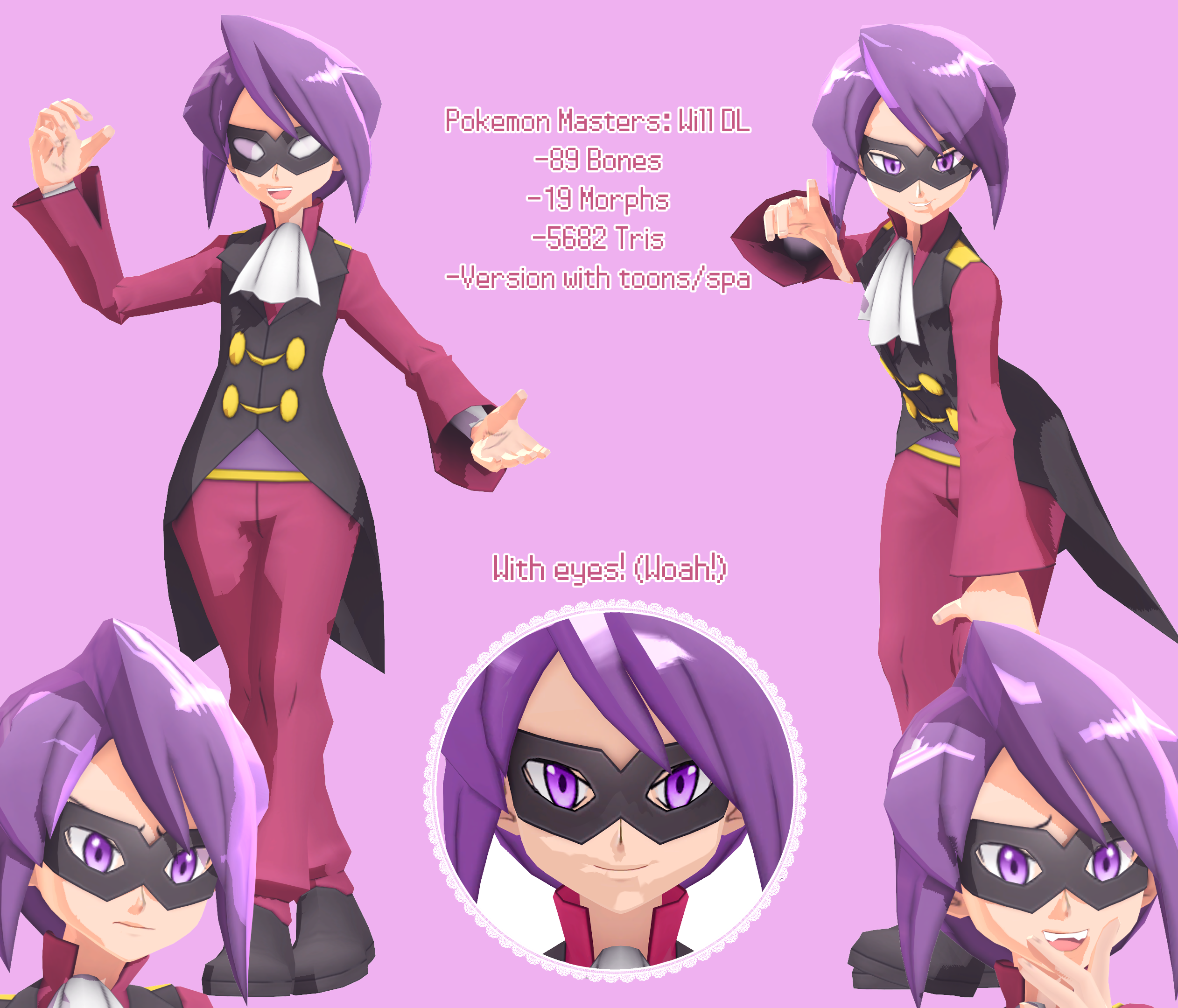 [MMD] Pokemon Masters Will DL by ArchiePichu on DeviantArt