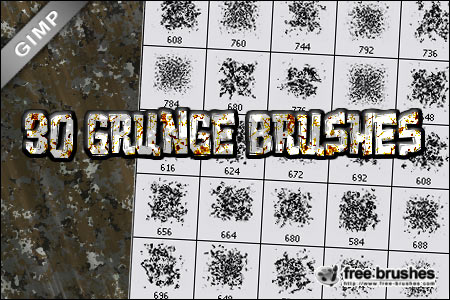 Thirty Grunge Brushes - GIMP