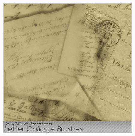 Letter Collage Brushes by Scully7491