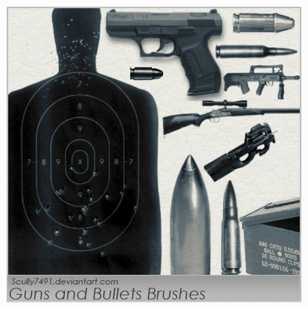 Guns and Bullets Brushes