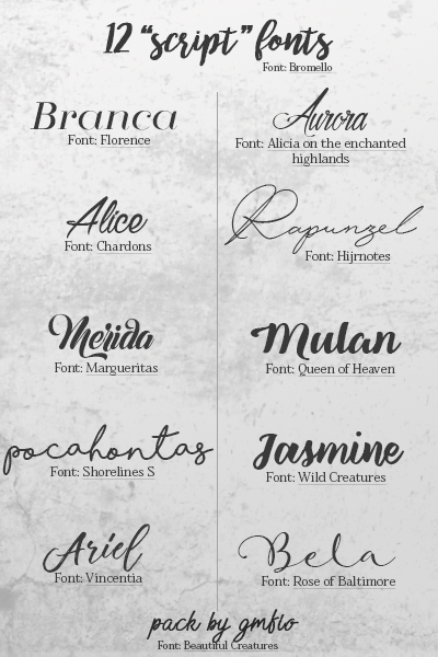 12 SCRIPT FONTS by gmfioart on DeviantArt