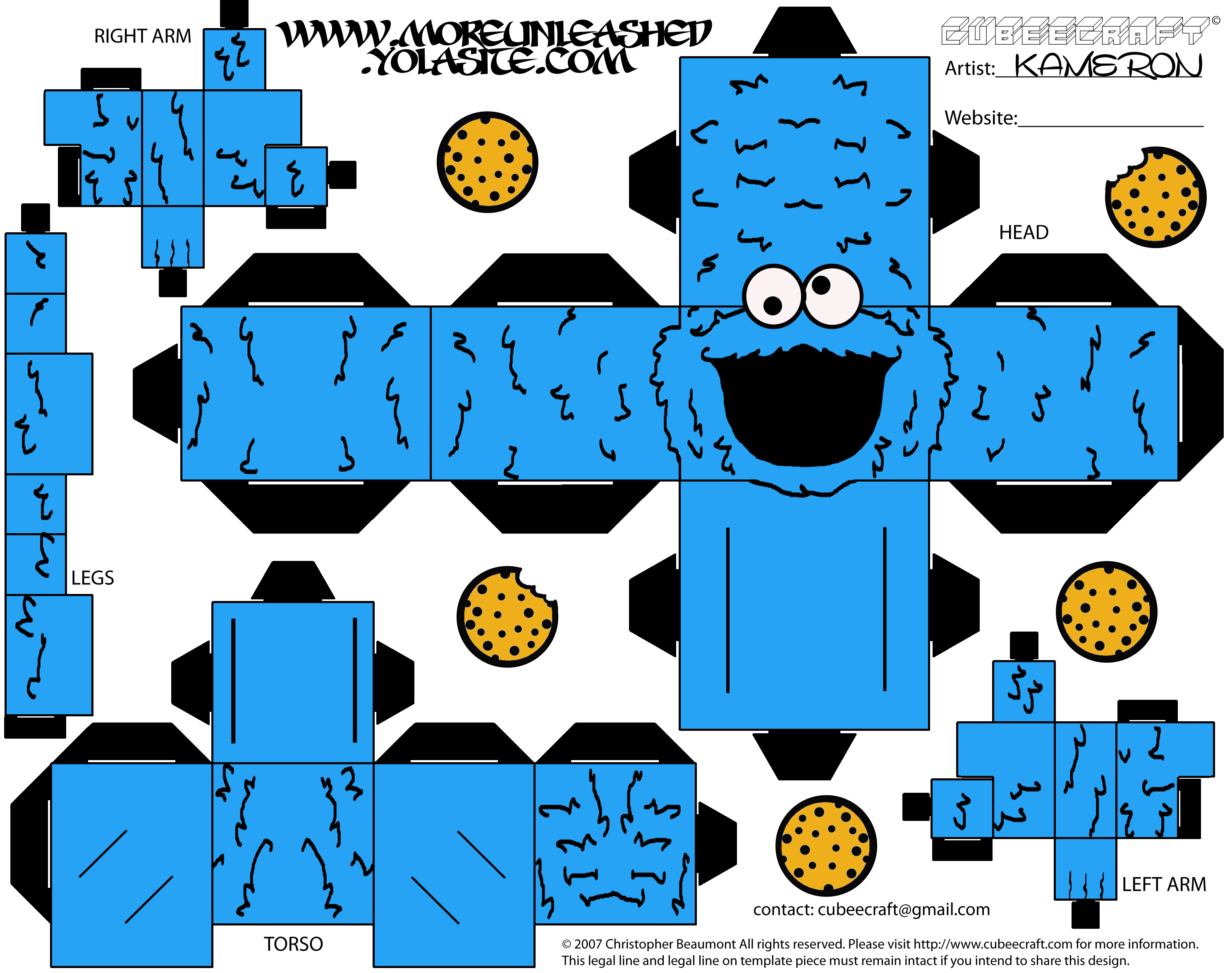 Cookie Monster Cut Out Template