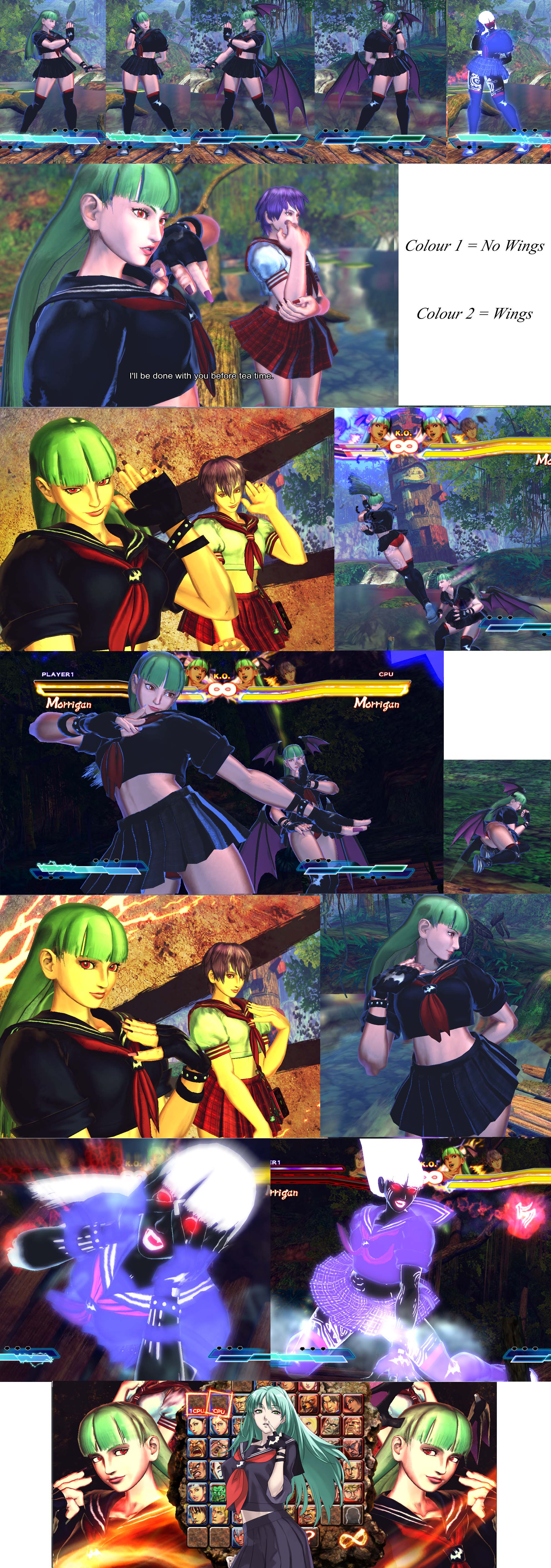 Morrigan Cross Edge Tuberosa Costume (School Girl) by BBBMods on DeviantArt