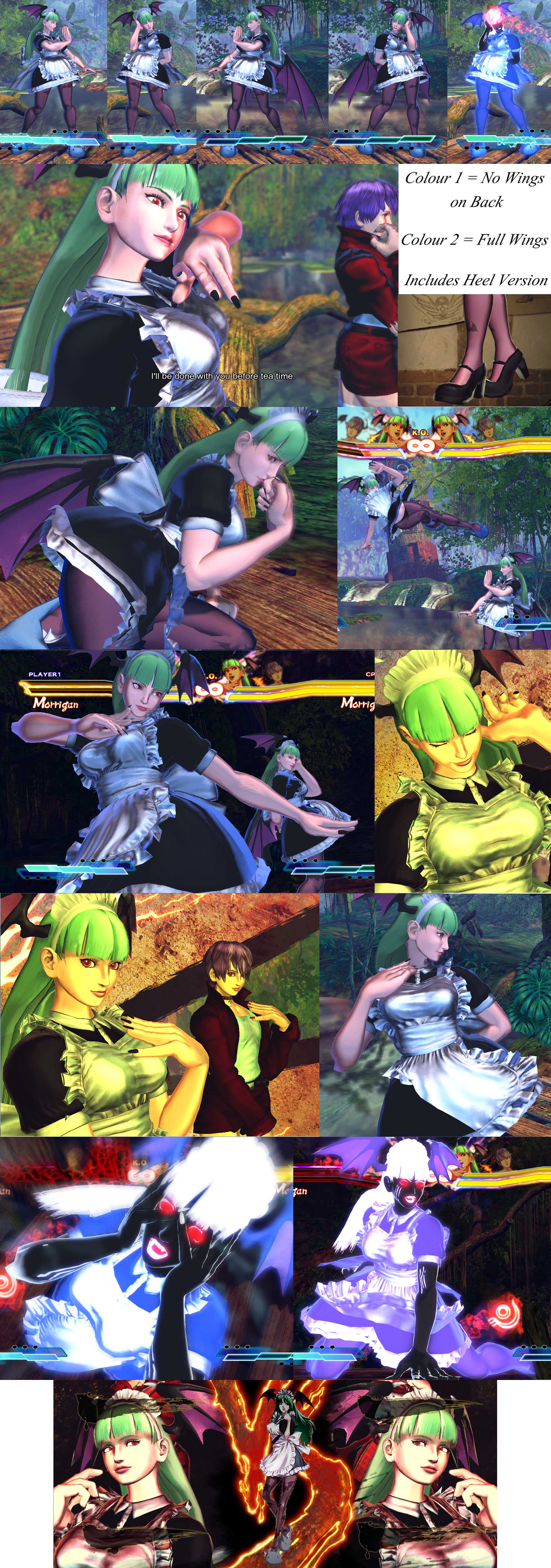 Morrigan Cross Edge Cafeteria Costume (Maid) by BBBMods on DeviantArt