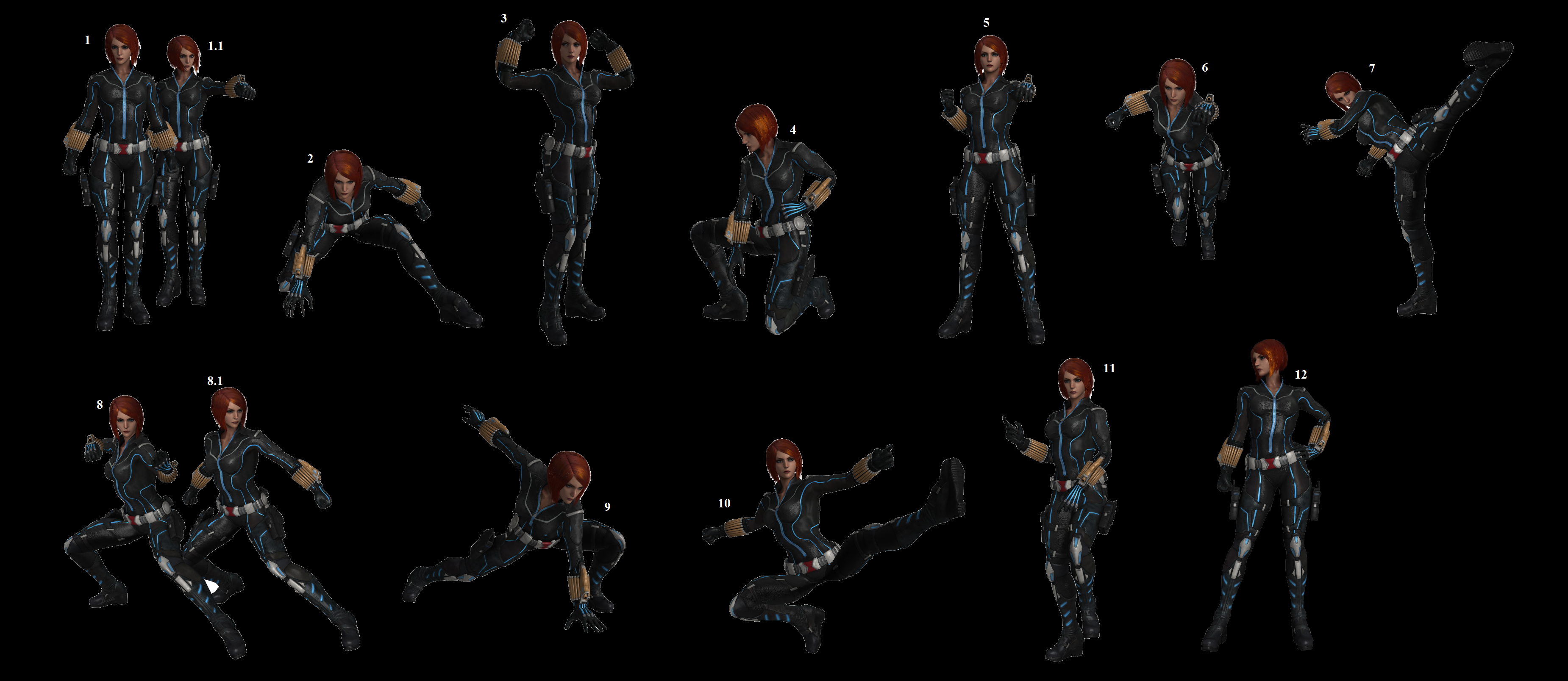 Black Widow Poses by WOLFBLADE111 on DeviantArt