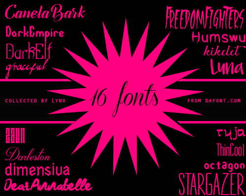 16 fonts