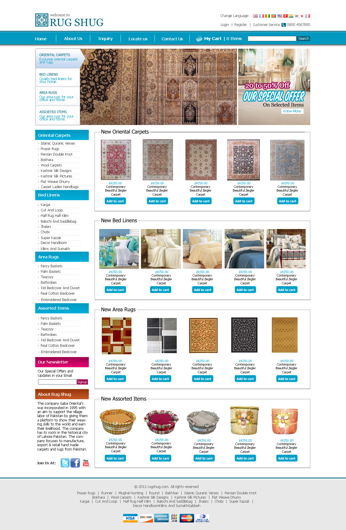 Carpets Shop Free PSD Template