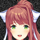 Just Monika Steam Background 2 Animated By Qewerka On Deviantart,Anime Girl Pink Hair Gold Eyes