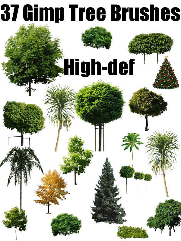37 Gimp Tree Brushes by njsitebuilder on DeviantArt