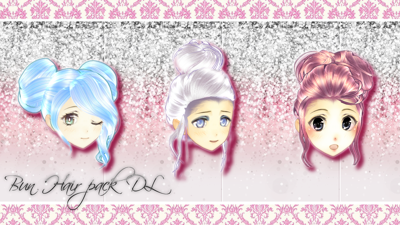 [MMD] Hair bun pack -DL-