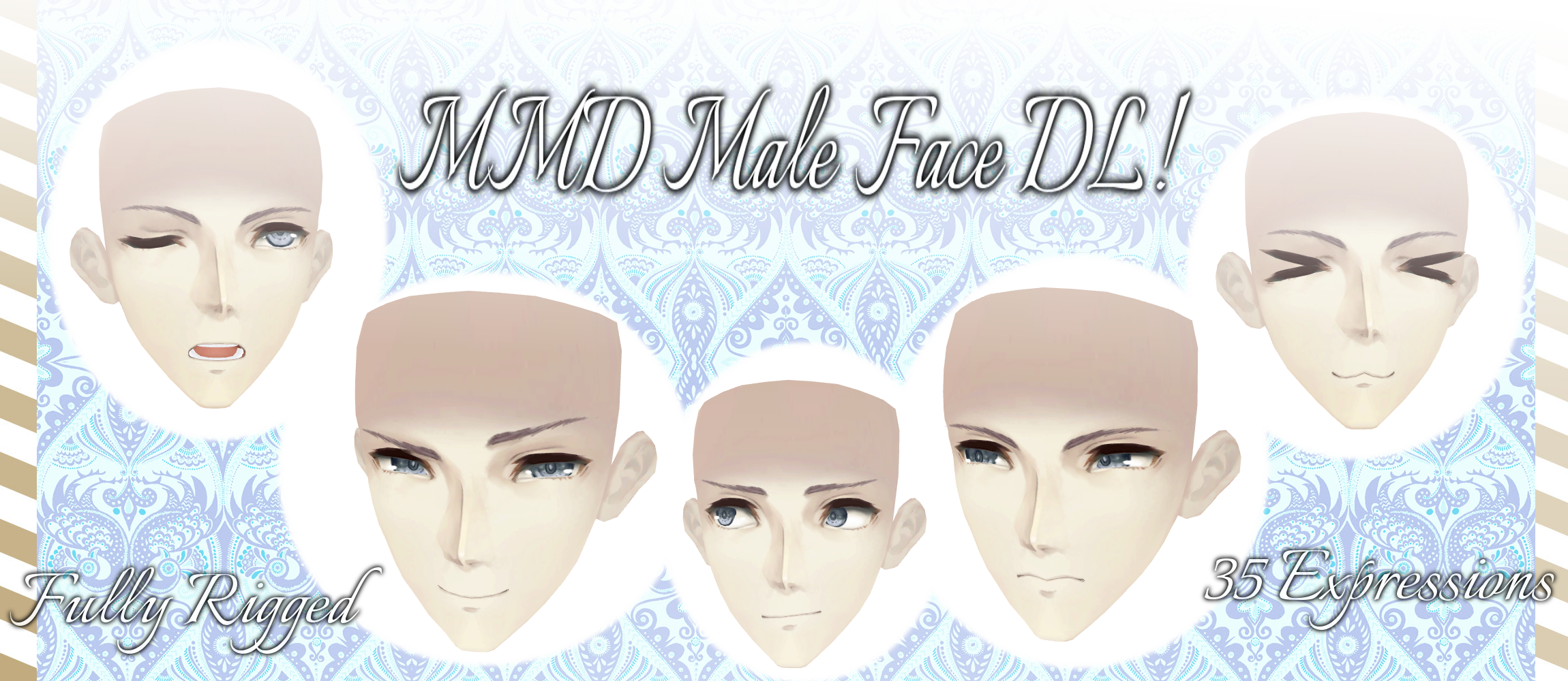 [MMD] Male Face -DL-