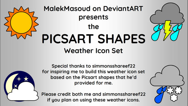 The Picsart Shapes Weather Icon Set