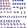 'Full' Sprite sheet of Sonic - Sonic 3 Prototype