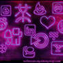 glowing purple neon icons