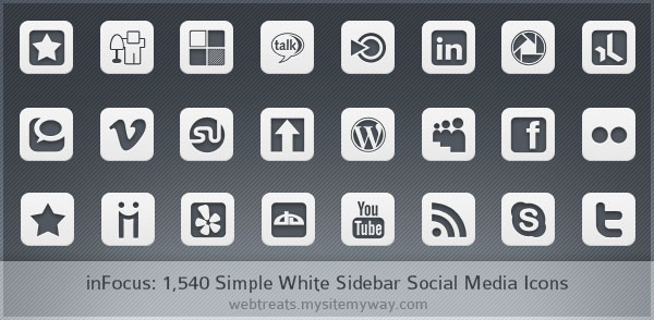 Simple White inFocus Icons by WebTreatsETC