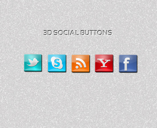 3D Social Icon Freebie