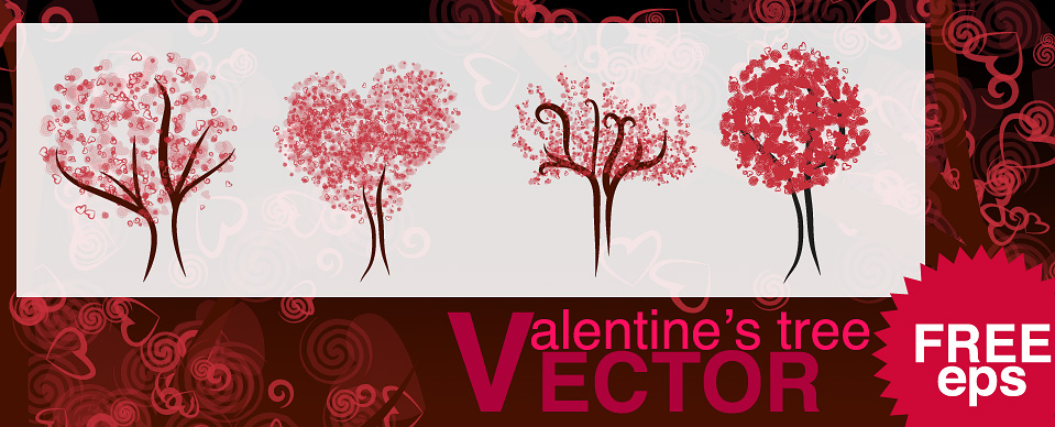 Vector Valentine's Tree