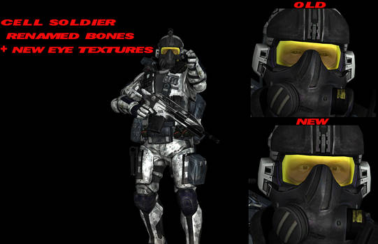 CELL Soldier Renamed Bones + New Eye Texture