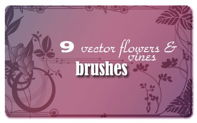 Vector Flowers_vines Brushes