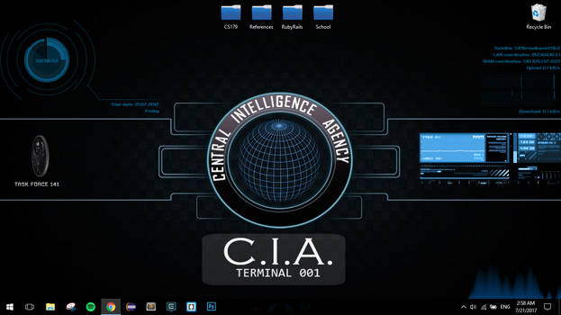 CIA Terminal with rotating TaskForce Emblem and Gl