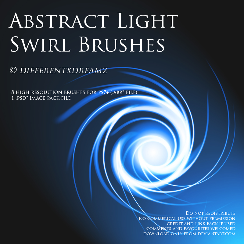Abstract Light Swirl Brushes
