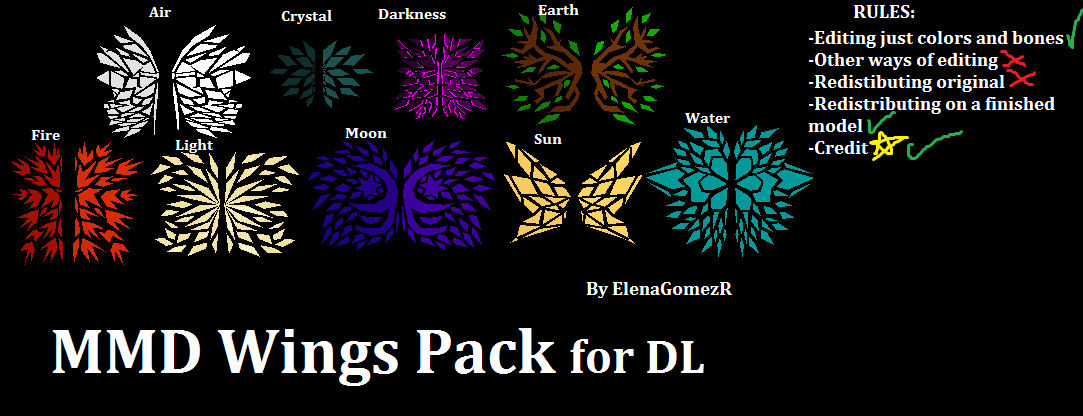MMD Magestic Wings Pack for DL! by ElenaGomezR on DeviantArt