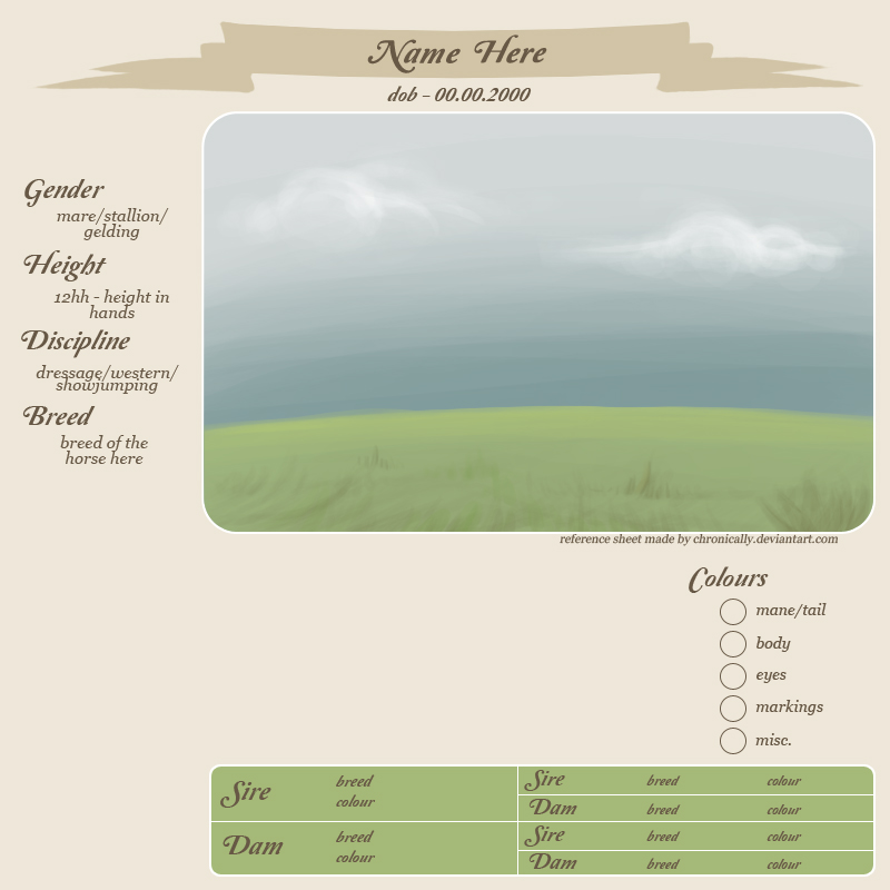 Reference Sheet - empty vers.