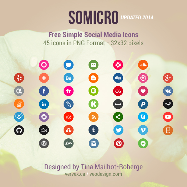 Somicro: 45 Free Social Media Icons