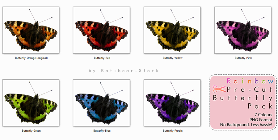 PreCut Rainbow Butterfly Stock