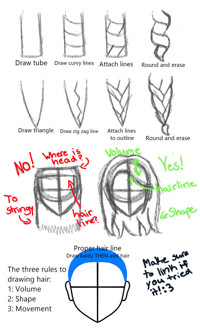 HOW TO DRAW HAIR - Musely  Drawing hair tutorial, How to draw hair, Drawing  techniques