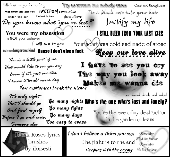 Black Roses lyrics brushes