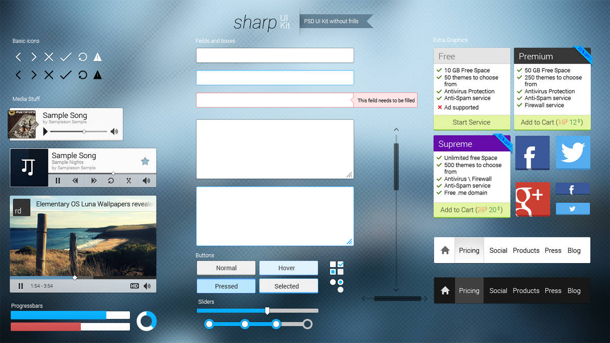 Sharp UI Kit (PSD) by RDTSOD