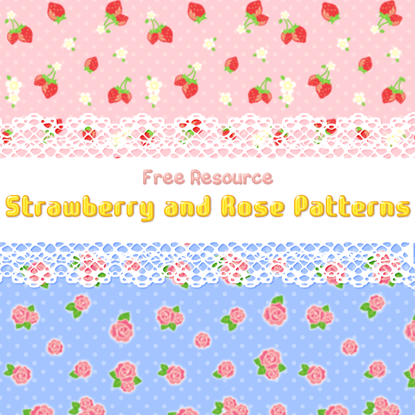 strawberry and rose patterns