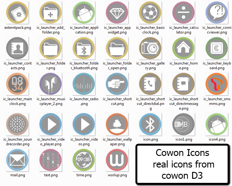 Cowon D3 Icons real iocns