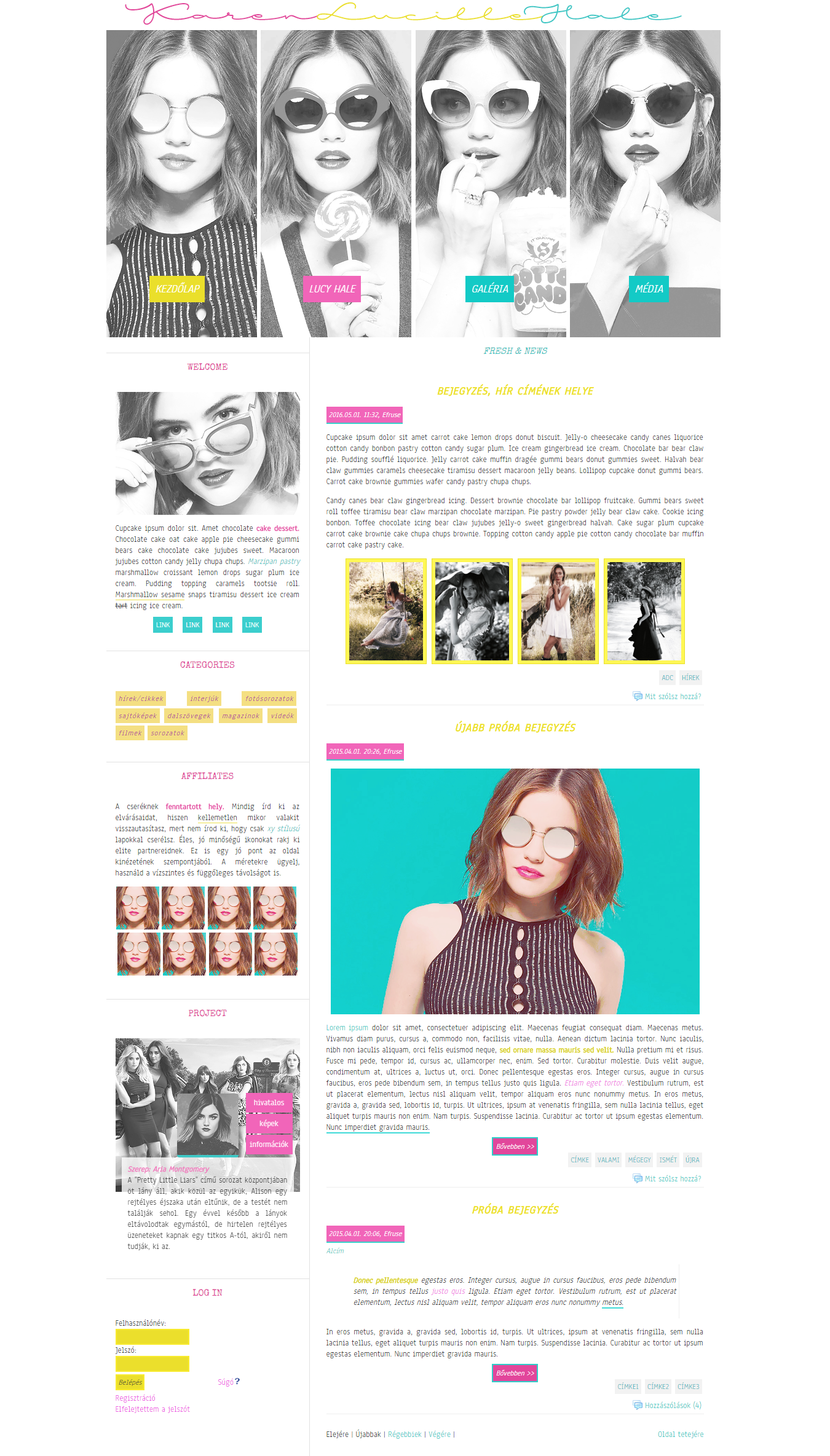 Free G-Portal fansite theme with Lucy Hale