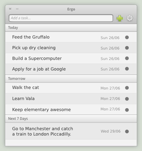 Ergo - elementary ToDo app
