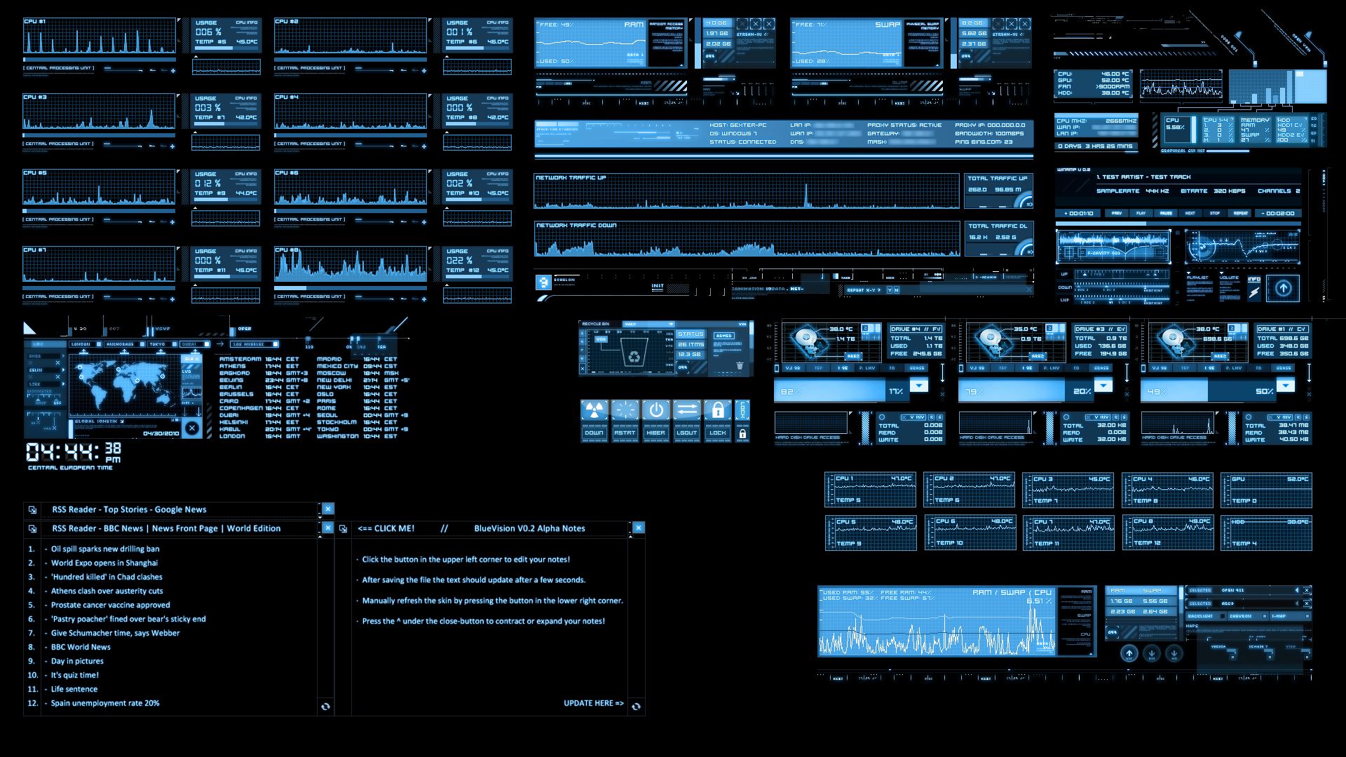 BlueVision V0.2 Alpha [RAINMETER]