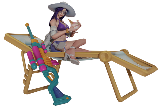 [MMD/FBX] Pool Party Caitlyn Rift ver -DL