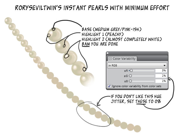 roryseviltwin's instant pearls for Corel Painter