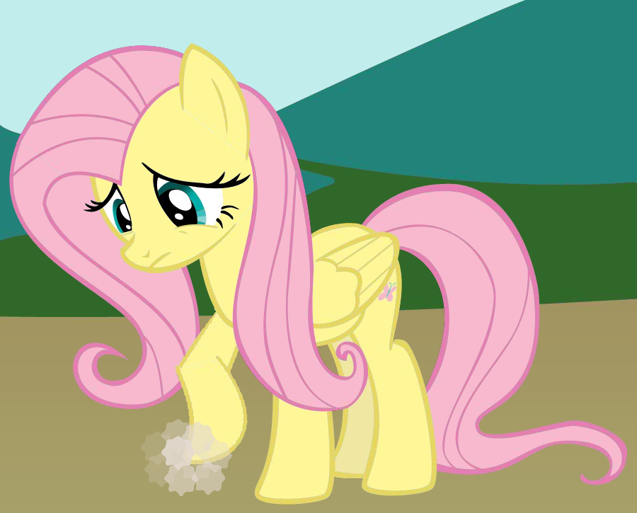 Fluttershy Scratching up Dirt