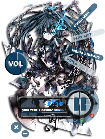 Black Rock Shooter Winamp Skin