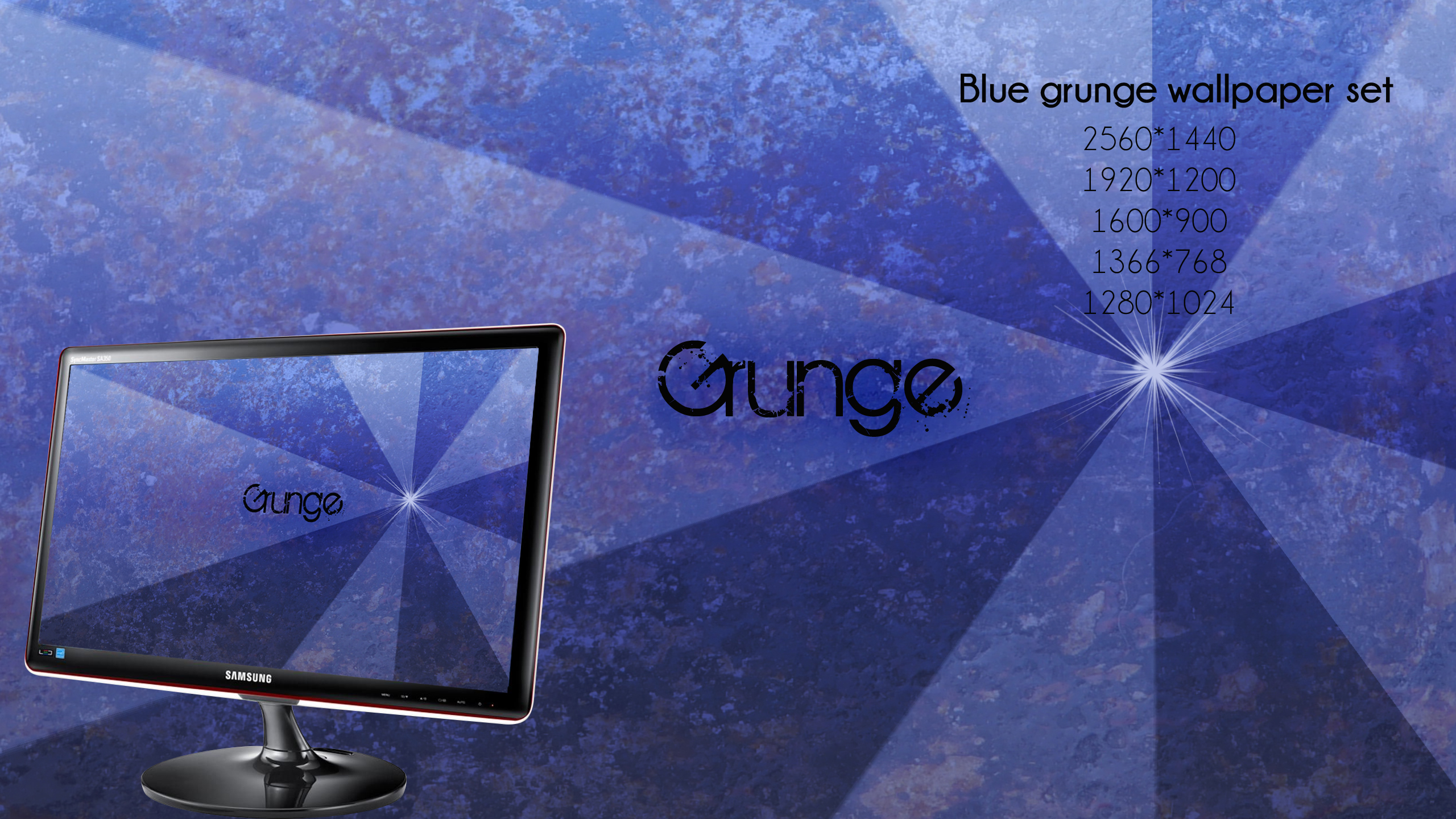 Blue grunge wallpaper set